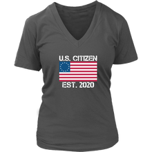 Load image into Gallery viewer, &quot;America Flag&quot; Bella Womens V-Neck T-shirt Design