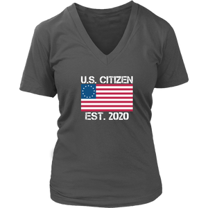 "America Flag" Bella Womens V-Neck T-shirt Design