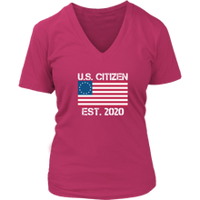 Load image into Gallery viewer, &quot;America Flag&quot; Bella Womens V-Neck T-shirt Design