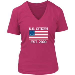 "America Flag" Bella Womens V-Neck T-shirt Design