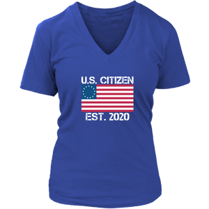 "America Flag" Bella Womens V-Neck T-shirt Design