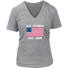 Load image into Gallery viewer, &quot;America Flag&quot; Bella Womens V-Neck T-shirt Design