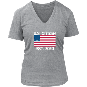 "America Flag" Bella Womens V-Neck T-shirt Design